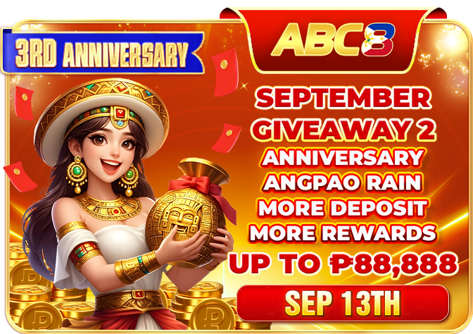3RD ANNIVERSARY ANGPAO RAIN MORE DEPOSIT MORE REWARDS UP TO P88 888