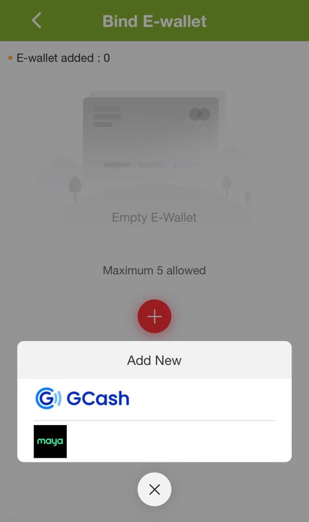 Step 3: Select an e-wallet.